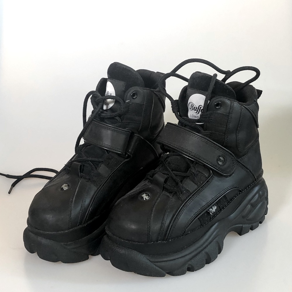 Buffalo London Boots Low Cut Ankle Leather black size 7